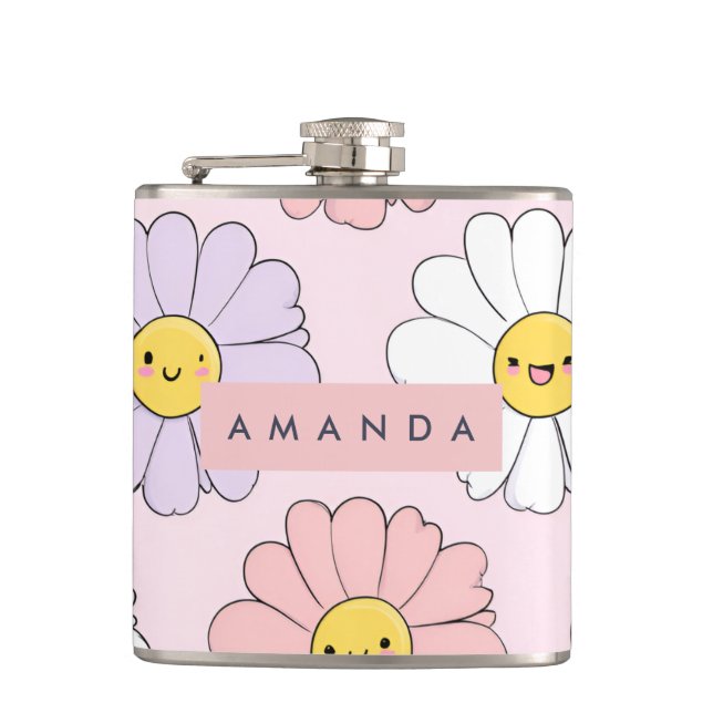 Cantil Rostos de Flores de Margarida Kawaii Cute Personal (Frente)