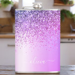 Cantil Roteiro Roxo Monograma Glitter Sparkle<br><div class="desc">Folha fina Roxa Folha Metálica Brilhante Esmagada Monograma Metálico Nome e Frasco de Parte Inicial. Isto faz o doce e perfeito aniversário de 16 anos,  casamento,  chá de panela,  aniversário,  chá de fraldas ou festa de solteira presente para alguém que ama luxo de luxo e estilos quíticos.</div>