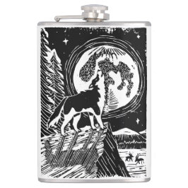 Cantil Rouco de Howling Preto e Branco no Linocut da Noit