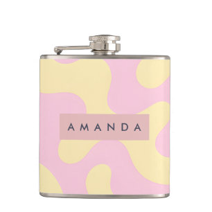 Cantil Roxo Bege e Amarelo Pastel Abstrato Personalizado