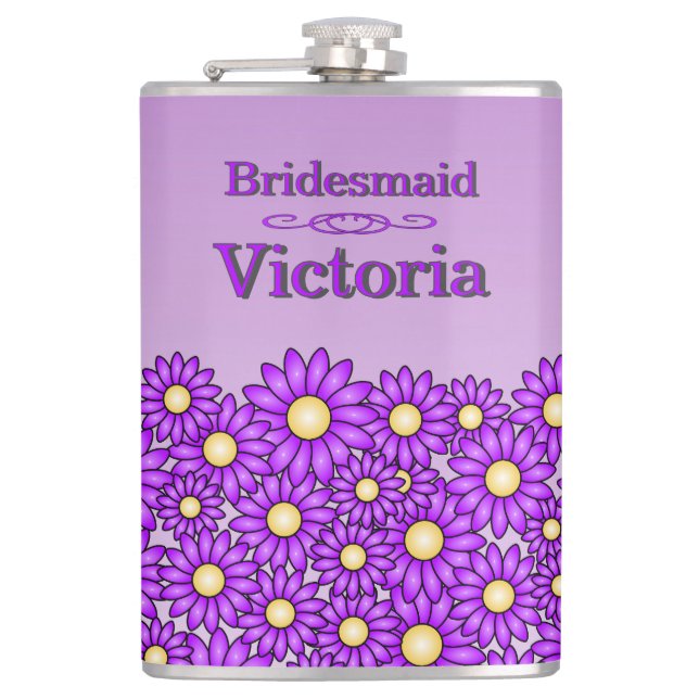 Cantil Roxo-Flor Bridesmaid Flask (Frente)