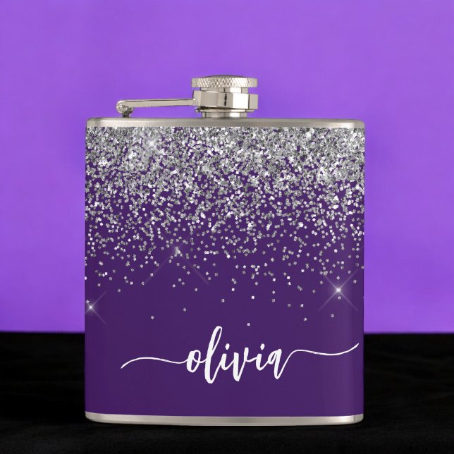 Cantil Roxo Silver Glitter Girly Monographic Nome (Criador carregado)