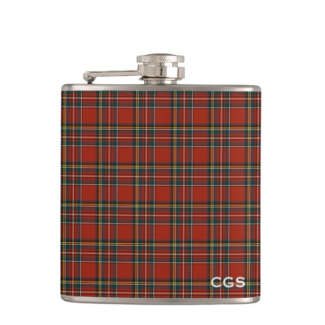 Cantil Royal Stewart Tartan Red Xadrez Escocesa Monograma (Frente)