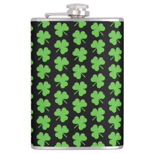 Cantil Ruas. Patricks Clover Vinyl Wrapface Flask