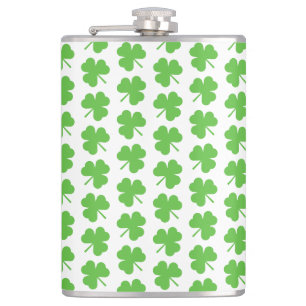Cantil Ruas. Patricks Clover Vinyl Wrapface Flask