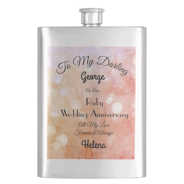 Cantil Ruby Wedding Anniversário Classic Flask (Frente)