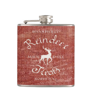 Cantil Rustic Red Reindeer Trata Flask De Natal