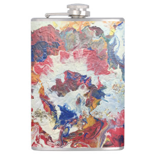 Cantil Sangue abstrato vermelho-branco-amarelo-árvore flo