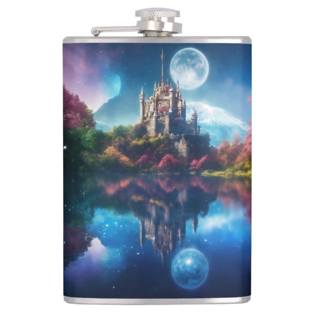 Cantil "Sapphire Serenity: Elixir Flask Embalado Com Vini (Frente)