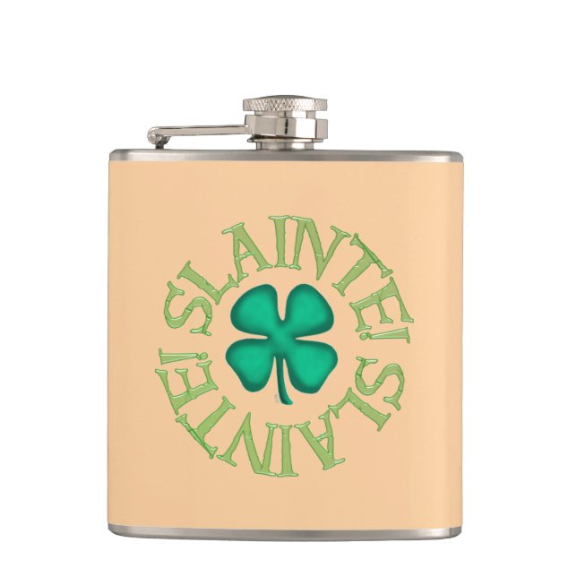 Cantil Saúde com frasco envolto em bronze com trevo (Frente)