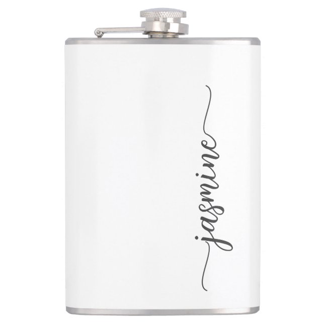 Cantil Script de Nome com Monograma Branco de Estilo Mini (Frente)