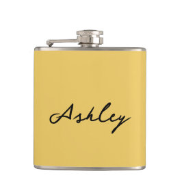 Cantil Script em ouro simples personalizado