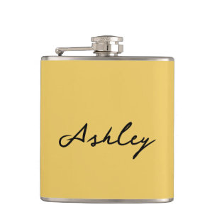 Cantil Script em ouro simples personalizado