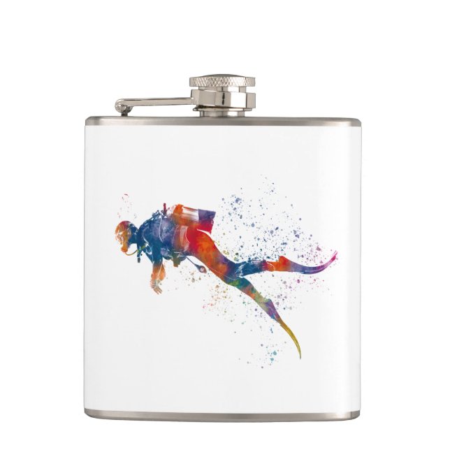 Cantil scuba diver in watercolor (Frente)