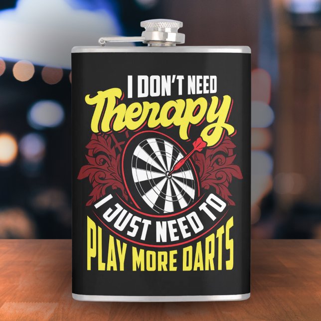 Cantil Sem Terapia Apenas Mais Darts Engraçado Flask 8 Oz (Criador carregado)