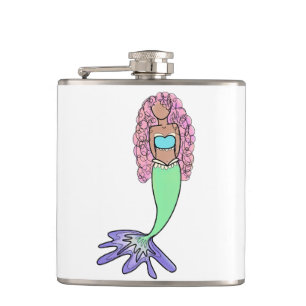 Cantil sereia arco-íris rosa azul roxo verde preto encara