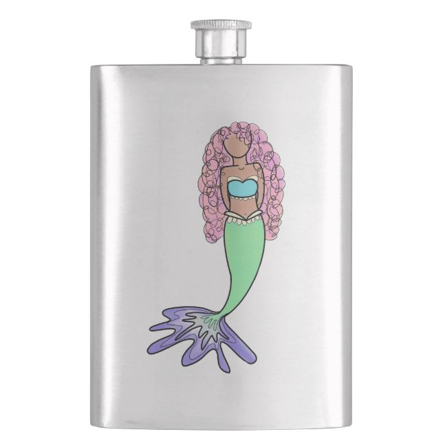 Cantil sereia arco-íris rosa azul roxo verde preto encara (Frente)