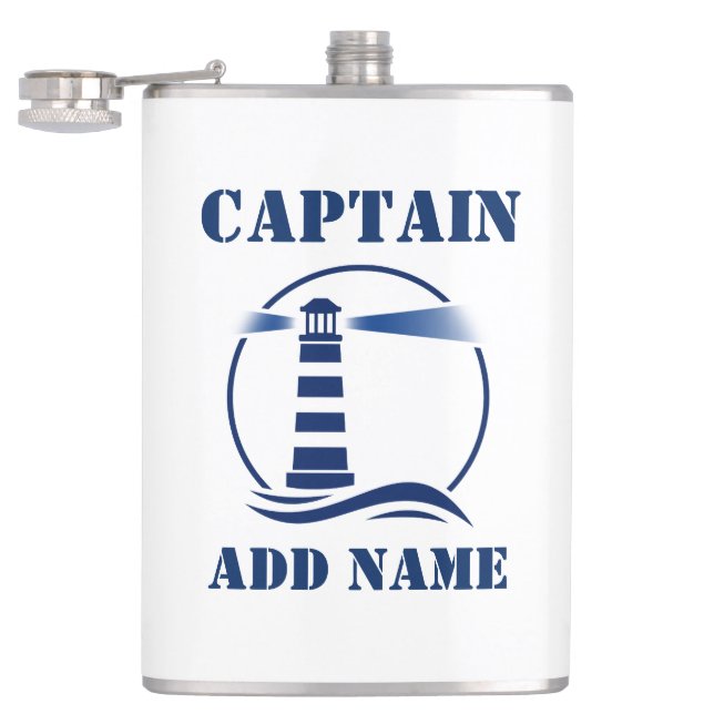 Cantil Seu nome Capitão Farol Flask (Aberto)