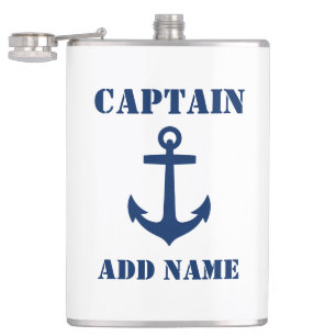 Cantil Seu Nome Capitão Flask Anchor White