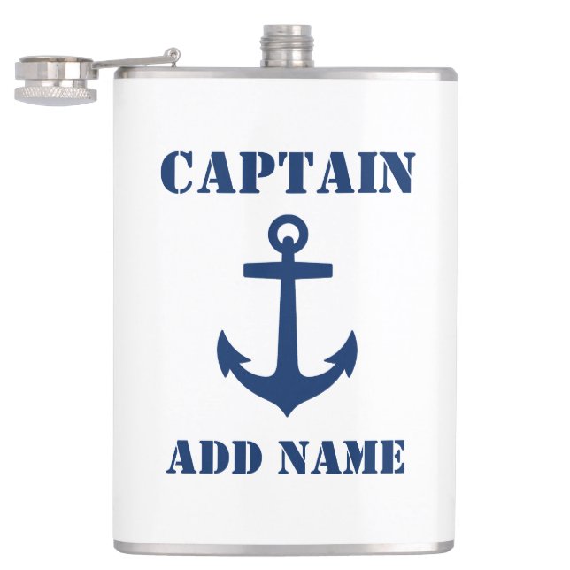 Cantil Seu Nome Capitão Flask Anchor White (Aberto)
