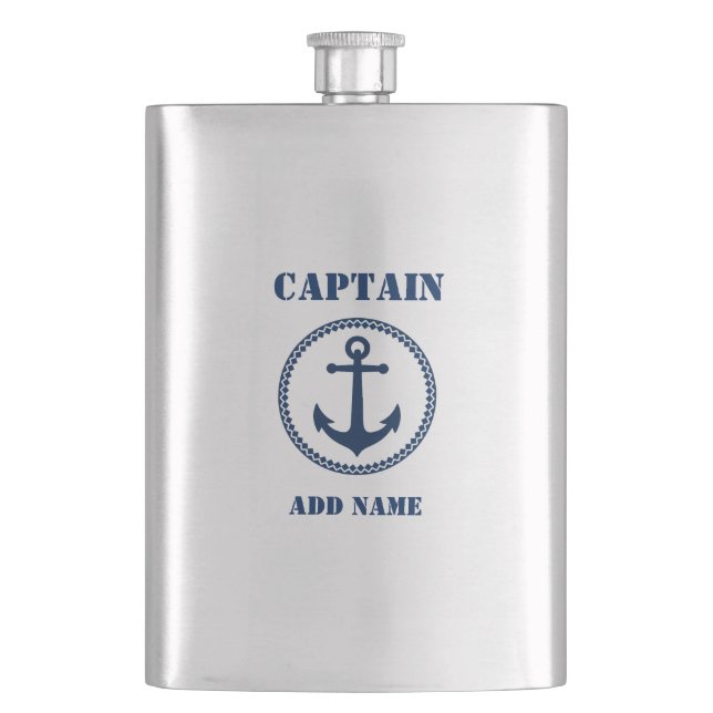 Cantil Seu Nome Capitão Flask Sea Anchor (Frente)
