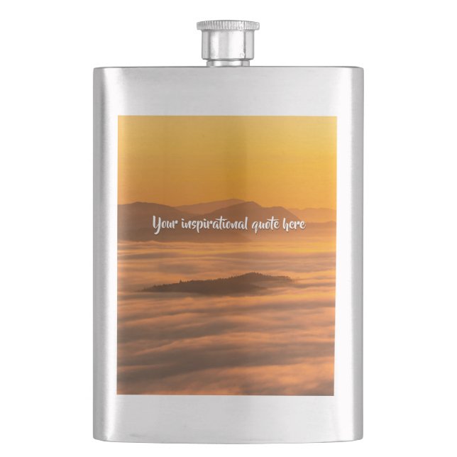 Cantil Seu texto personalizado sobe acima da paisagem neb (Frente)