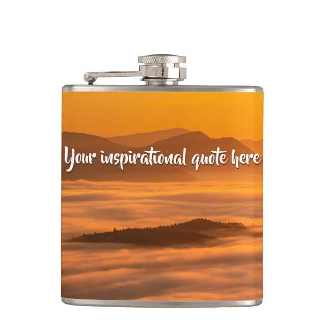 Cantil Seu texto personalizado sobe acima da paisagem neb (Frente)