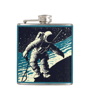 Cantil SF - Astronauta no Spacewalk Woodcut 2