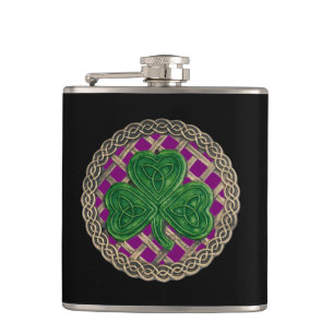 Cantil Shamrock Roxo no Flask Celtic Knops