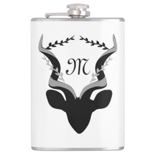 Cantil Silhueta de Antílope Escuro com Monograma Personal