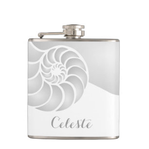 Cantil Silver Nautilus Shell com Monograma Personalizado
