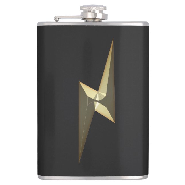 Cantil Símbolo de relâmpago Dourado preto moderno (Frente)