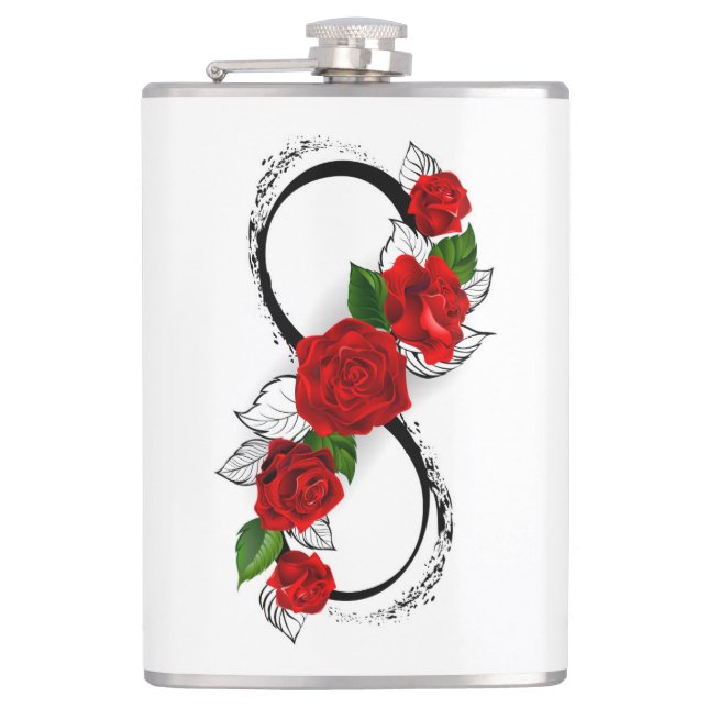 Cantil Símbolo Infinity com Rosa vermelha (Frente)