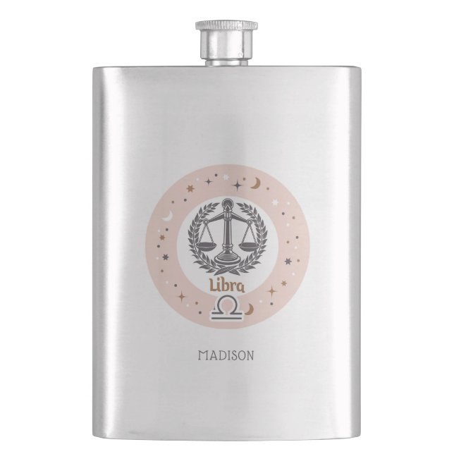 Cantil Símbolo Zodiac de Nome Personalizado Libra (Frente)