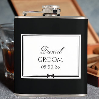 Cantil Simple Bowtie Groom Personalizado de Casamento Clá