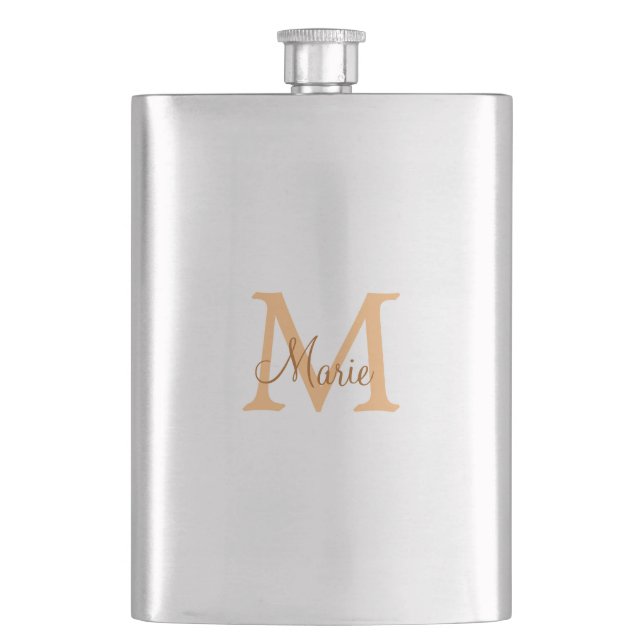 Cantil simple minimal add name monogram orange brown  thr (Frente)