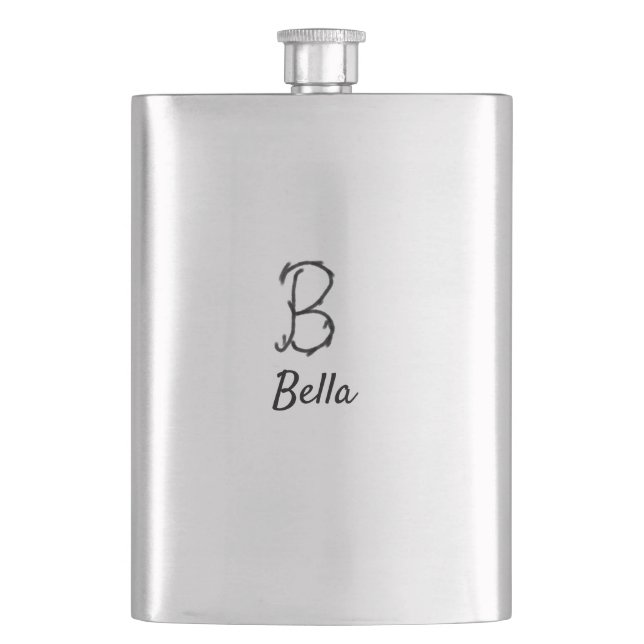 Cantil Simple minimal black monogram letter B add name  T (Frente)