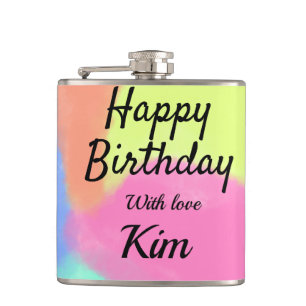 Cantil simples caligrafia feliz aniversário personalizado