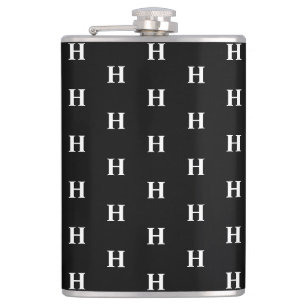 Cantil Simples Monograma Preto Branco Elegante Monogramad