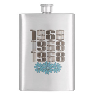 Cantil Sinal de Paz de 1968 Aqua Hippie Flower Power