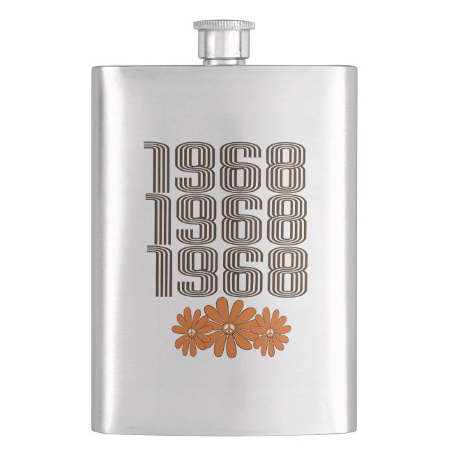 Cantil Sinal de Paz Orange Hippy Flower Power de 1968 (Frente)