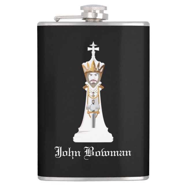 Cantil Sinalizador White Chess King / Personalizado Name (Frente)