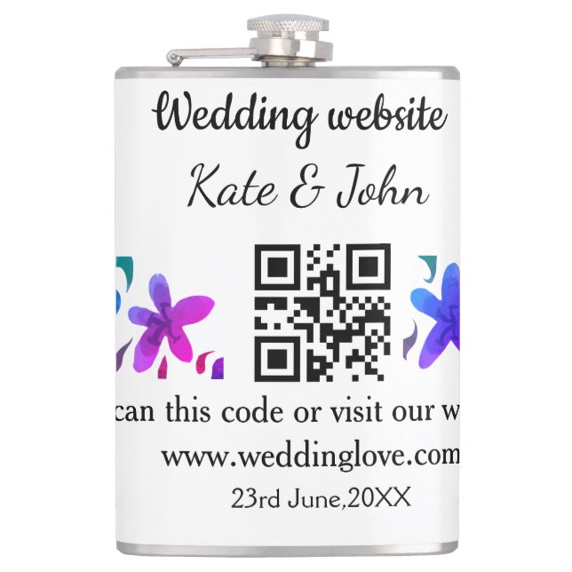 Cantil Site de casamento mínimo simples Q R código adicio (Frente)