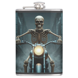 Cantil Skeleton Dirigindo Uma Moto