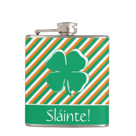 Cantil Sláinte Modern Green Orange Strips Irish Shamrock