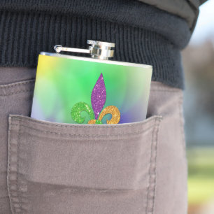 Cantil SlipperyJoe's festivo tema Mardi Gras roxo gre