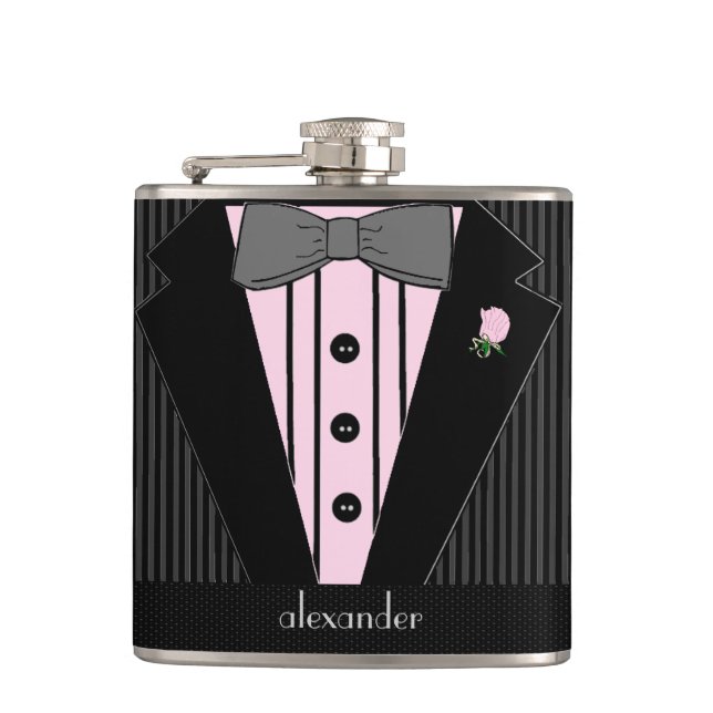 Cantil Smoking-Casamento preto e cinzento da listra do (Frente)