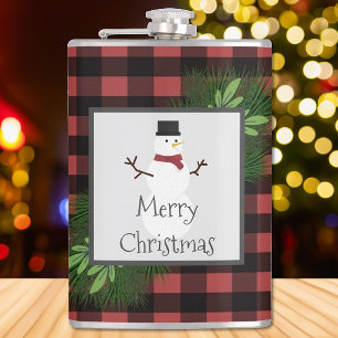 Cantil Snowman Red Buffalo Xadrez Flask