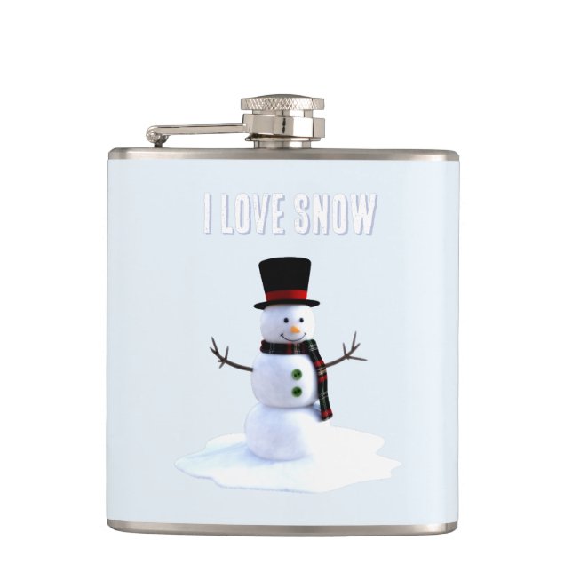 Cantil Snowman with hat and scarf. I Love Snow (Frente)