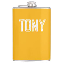 Solid Neon Bright Laranja Nome Personalizado Monog